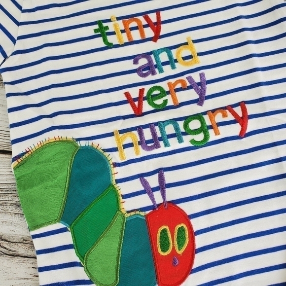 The Very Hungry Caterpillar Embroidered T-Shirt Strawberry Picking Birthday Tee - Picture 4 of 12